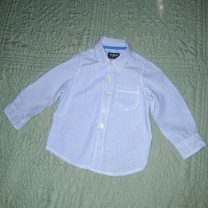 OshKosh B'gosh Blue Pinstripe Button Down Shirt Sz 2T